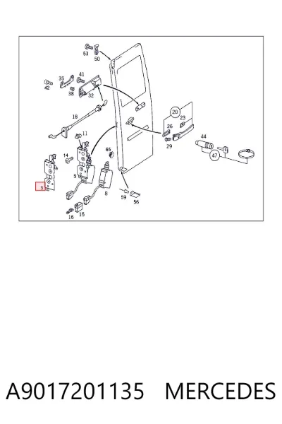 Cerradura de puerta delantera derecha MERCEDES A9017201135