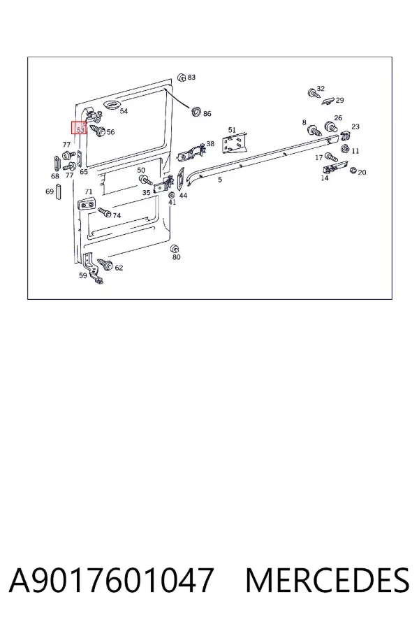 Rodillo superior derecho de puerta corrediza A9017601047 Mercedes