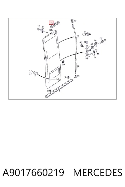 Embellecedor de puerta trasera izquierda MERCEDES A9017660219