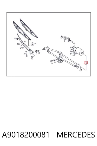 Trapezio del limpiaparabrisas MERCEDES A9018200081