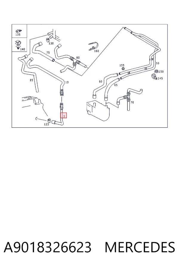 Manguera radiador A9018326623 Mercedes