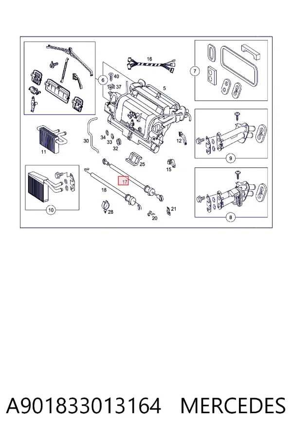 Cable de control de calefacción A901833013164 Mercedes