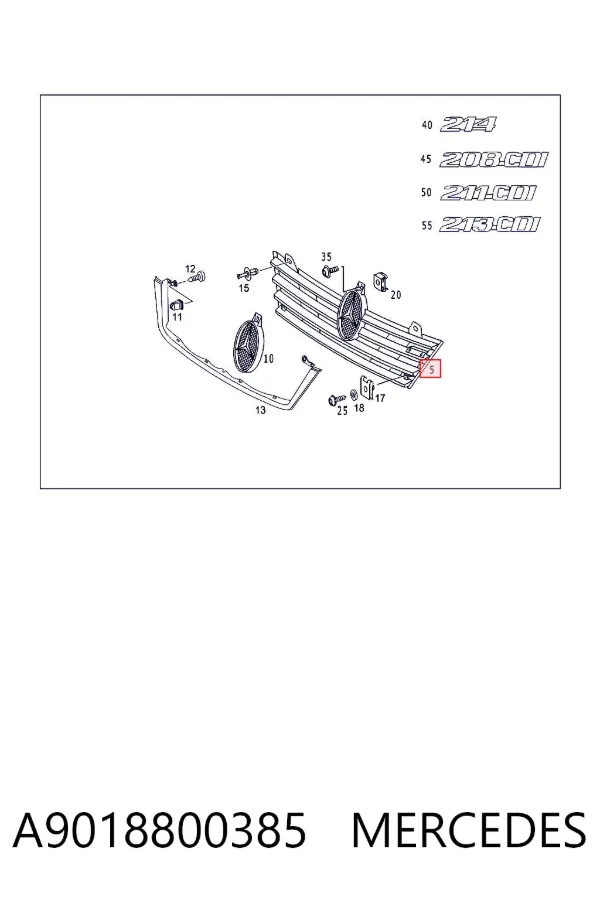Parrilla A9018800385 Mercedes