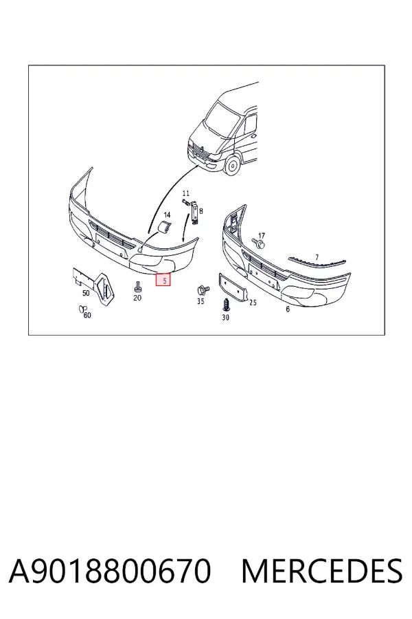 Paragolpes A9018800670 Mercedes
