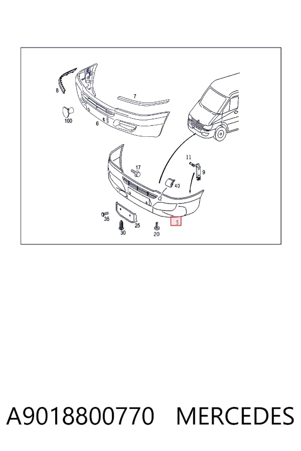 Paragolpes A9018800770 Mercedes
