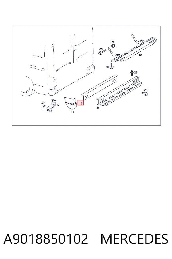 Parachoques trasero A9018850102 Mercedes