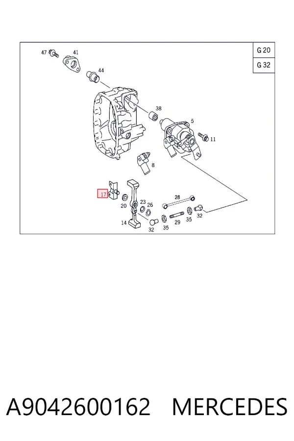 Soporte de la palanca selectora de la caja de cambios A9042600162 Mercedes