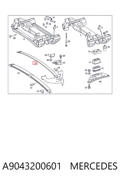 Ballesta delantera MERCEDES A9043200601