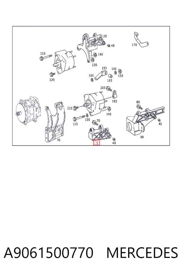 Soporte del alternador A9061500770 Mercedes