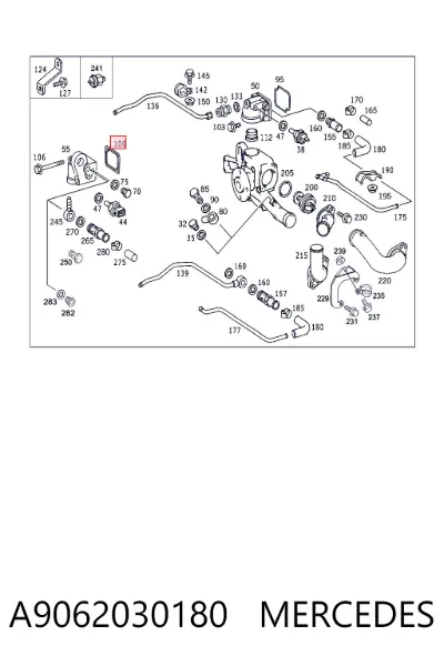 Junta de la carcasa del termostato MERCEDES A9062030180
