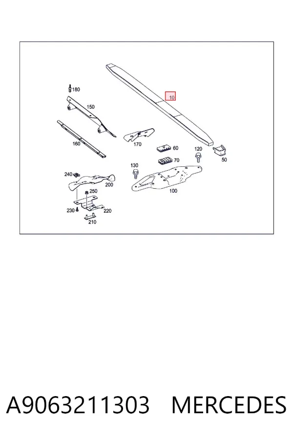 Ballesta de suspensión delantera A9063211303 Mercedes