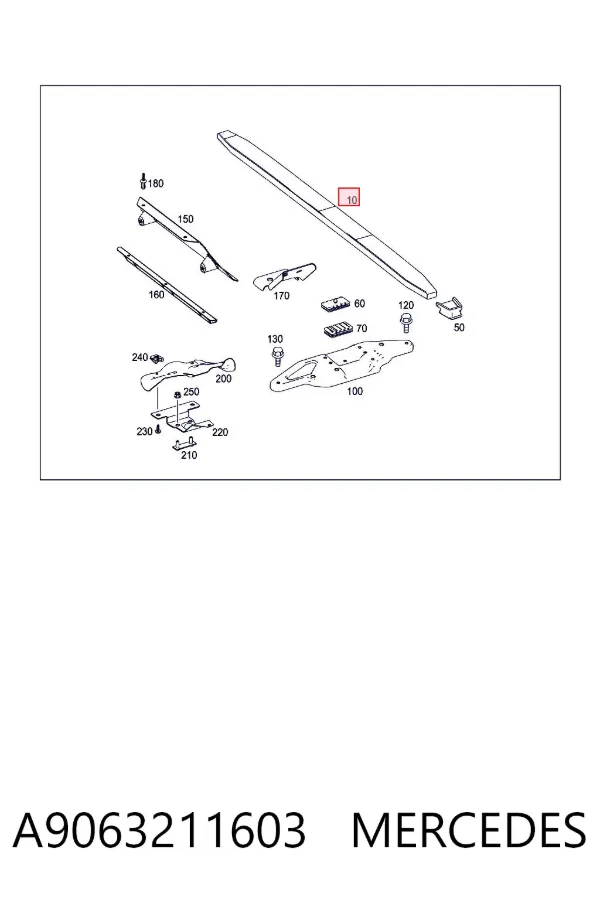 Ballesta de suspensión delantera A9063211603 Mercedes