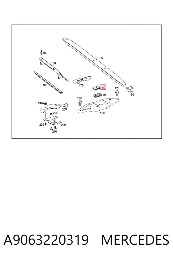 Tope de la ballesta delantera A9063220319 Mercedes