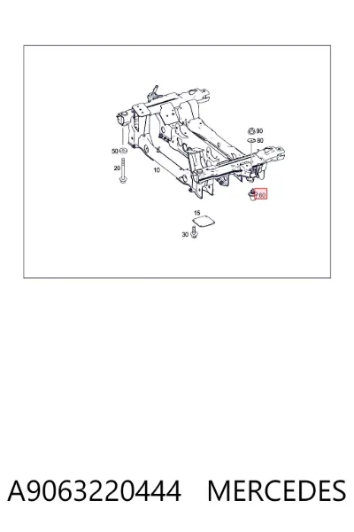 Tope del brazo de suspensión delantero inferior MERCEDES A9063220444