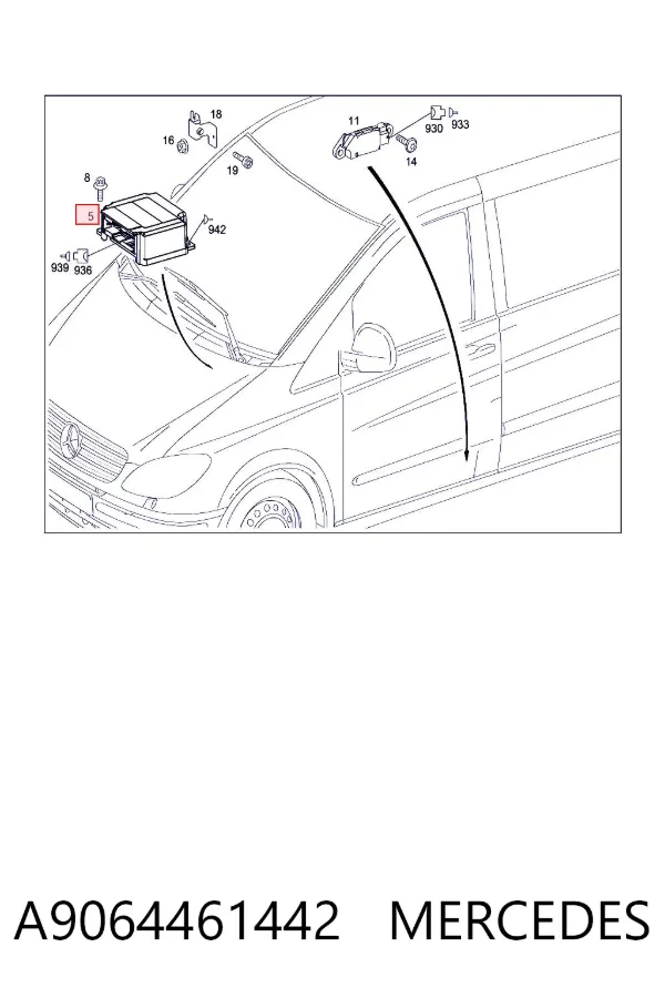 Módulo de control de airbag A9064461442 Mercedes