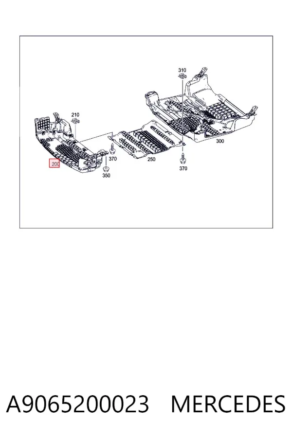 Protección delantera del motor A9065200023 Mercedes