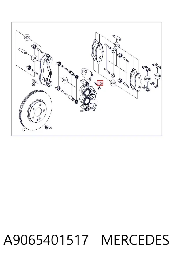 Sensor de desgaste de las pastillas de freno delanteras A9065401517 Mercedes