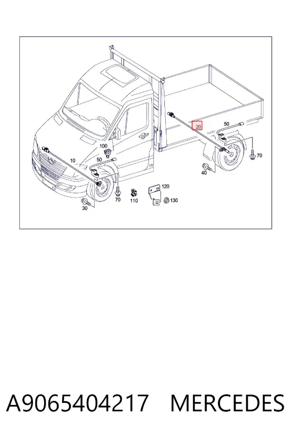 Sensor ABS trasero derecho A9065404217 Mercedes