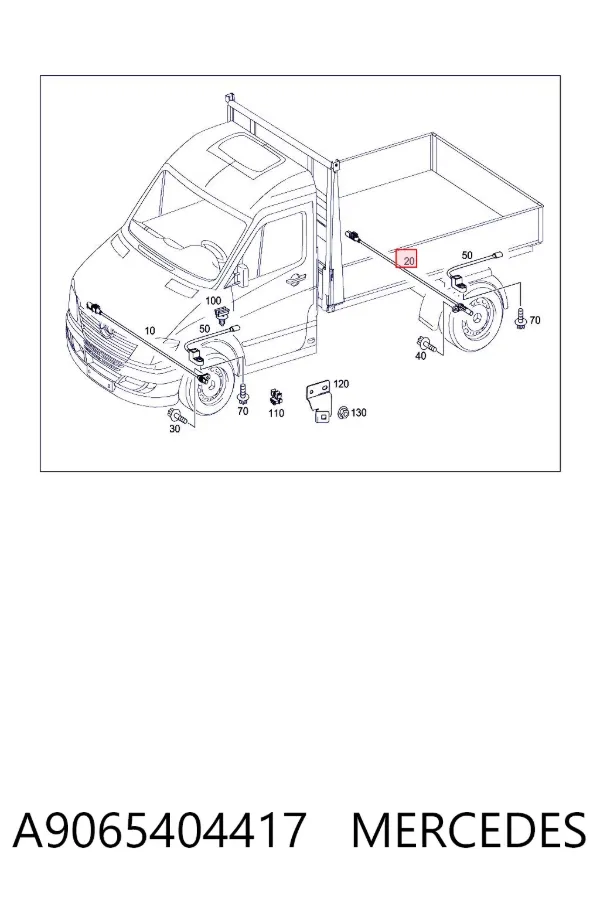 Sensor ABS trasero derecho A9065404417 Mercedes