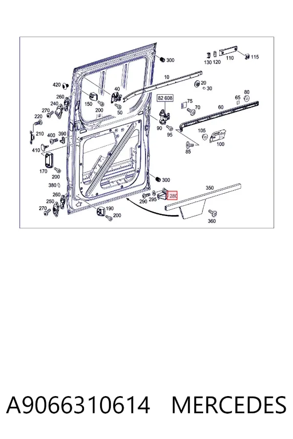 Rodillo inferior derecho de puerta corrediza A9066310614 Mercedes