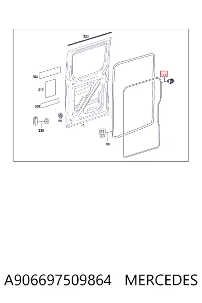 Junta de puerta lateral corrediza MERCEDES A906697509864