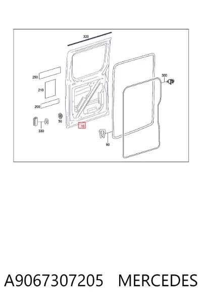 Puerta lateral corrediza derecha MERCEDES A9067307205