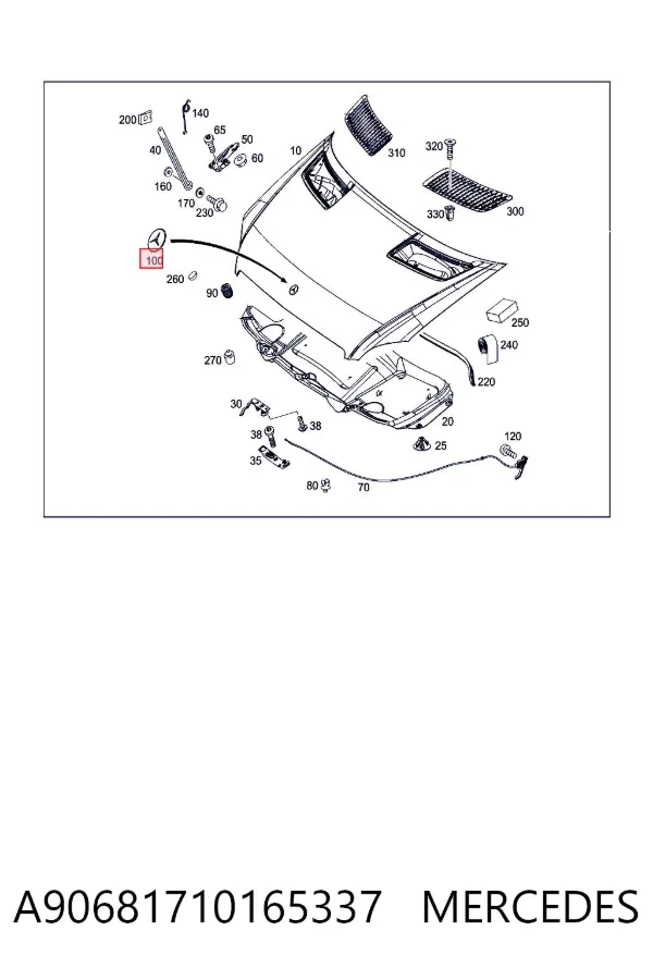 Emblema de capó A90681710165337 Mercedes