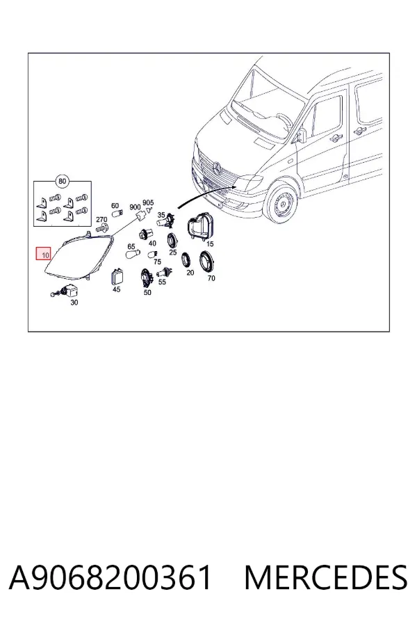 Faro izquierdo A9068200361 Mercedes