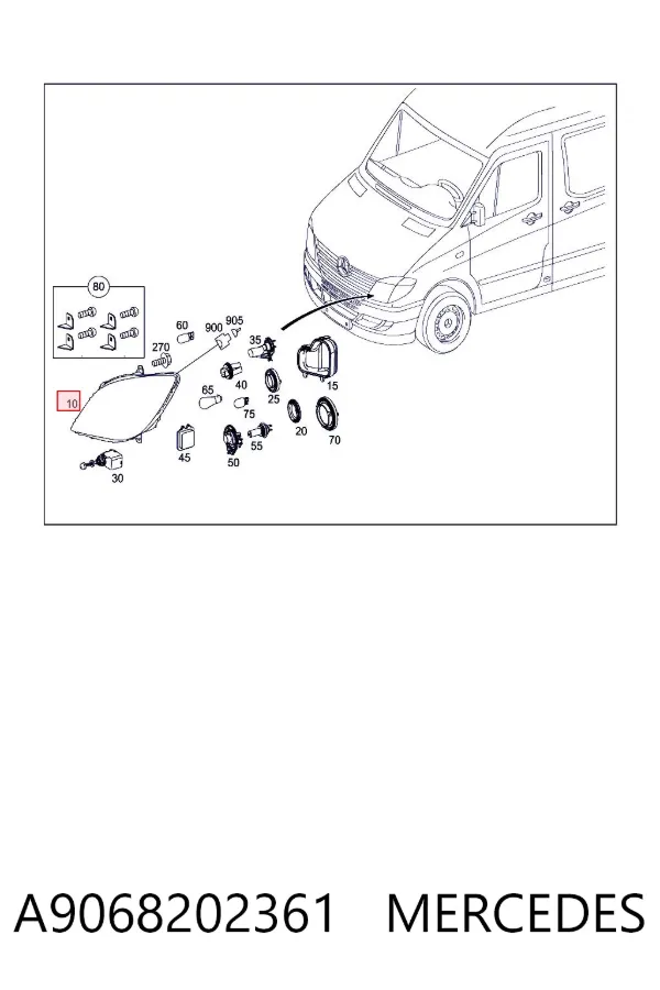 Faro izquierdo A9068202361 Mercedes