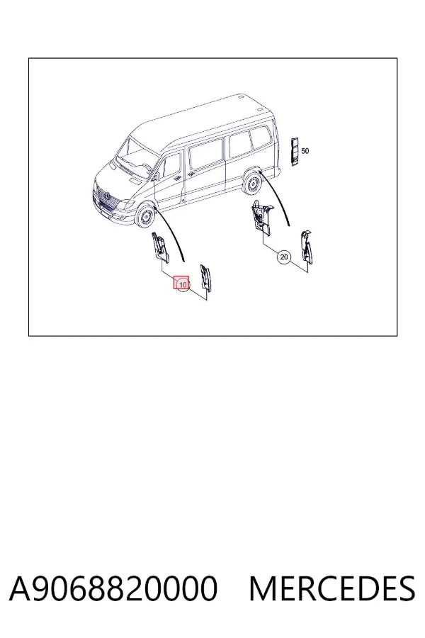 Guardabarros delanteros A9068820000 Mercedes