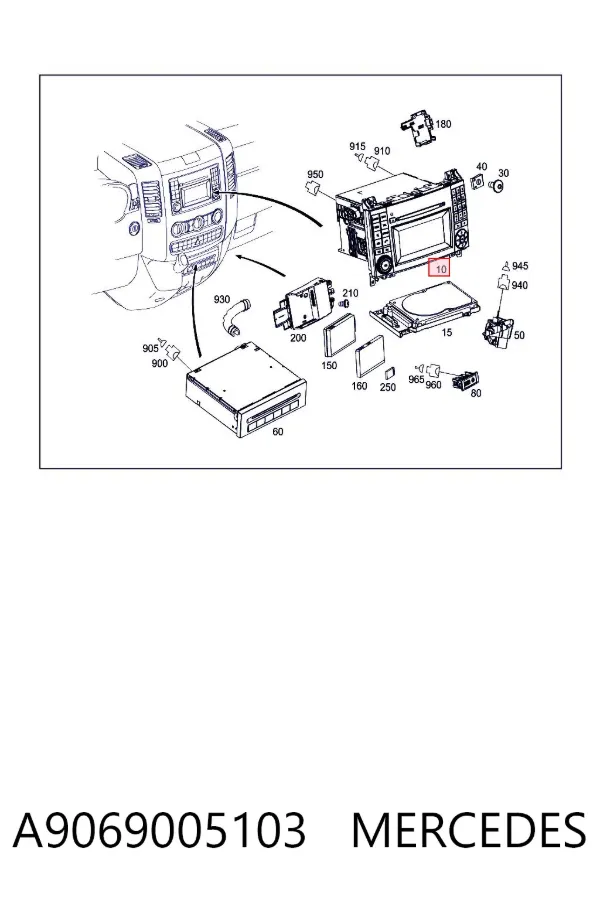 Radio A9069005103 Mercedes