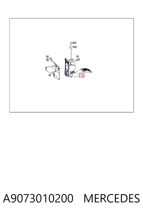 Pedal del acelerador A9073010200 Mercedes