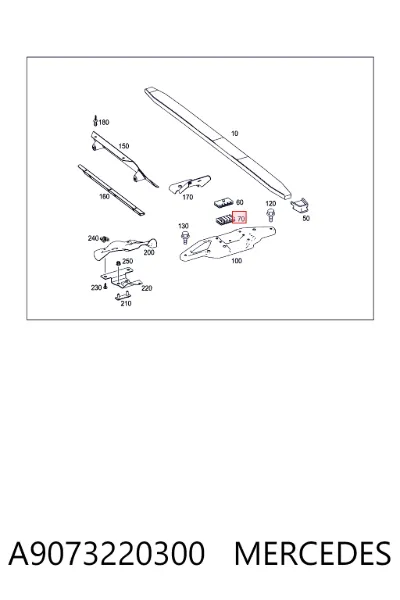 Tope de la ballesta delantera MERCEDES A9073220300