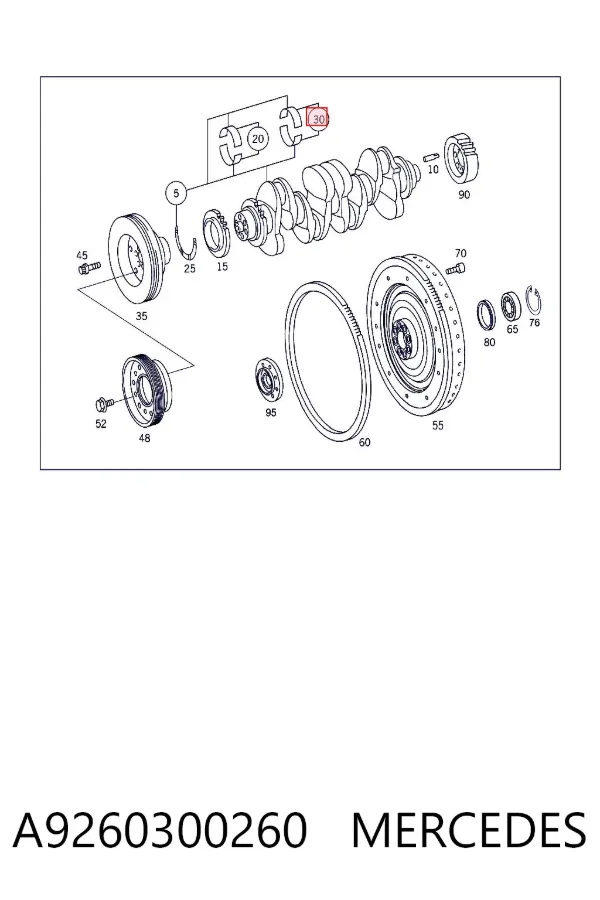 Juego de cojinetes de biela, cota de reparación (+0,25 mm) A9260300260 Mercedes