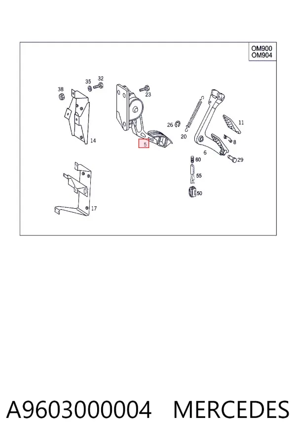 Pedal del acelerador A9603000004 Mercedes