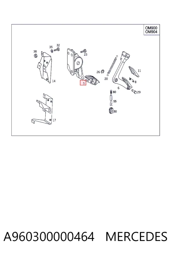 Pedal del acelerador A960300000464 Mercedes