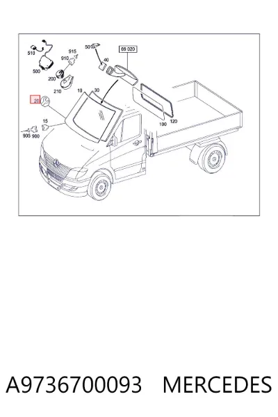 Sellador adhesivo para cristales MERCEDES A9736700093