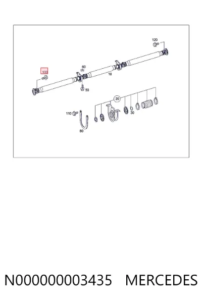 Perno del eje cardán MERCEDES N000000003435