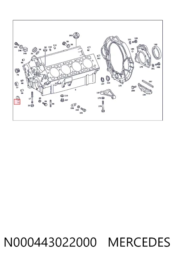 Tapa culata N000443022000 Mercedes