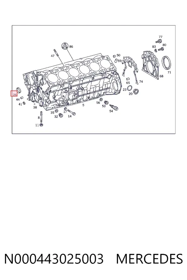 Tapa culata N000443025003 Mercedes