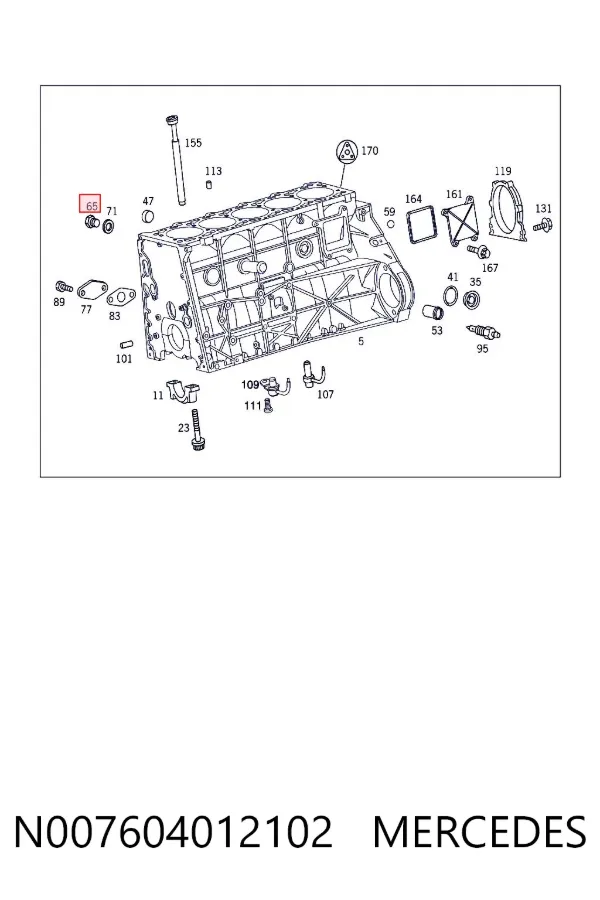 Tapón del cárter de aceite N007604012102 Mercedes