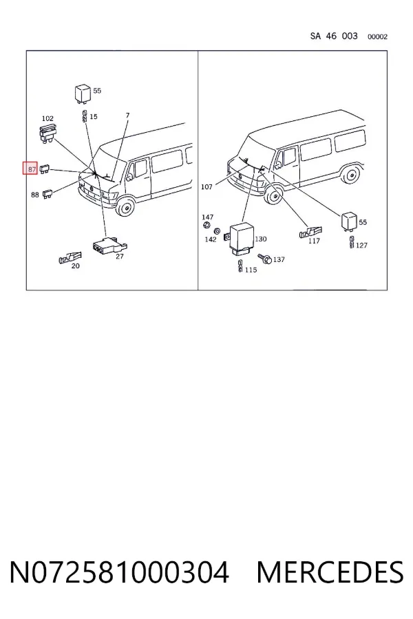 Fusibles N072581000304 Mercedes
