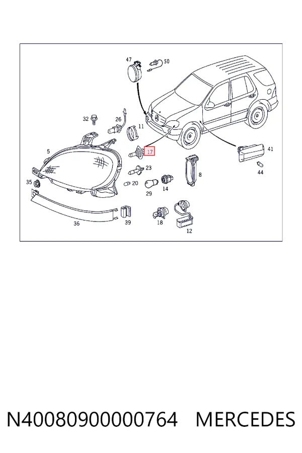 Lámpara halógena N40080900000764 Mercedes