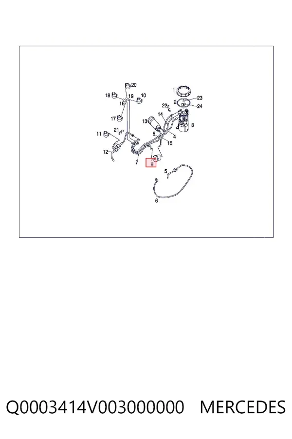 Filtro de combustible Q0003414V003000000 Mercedes