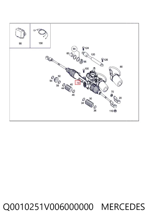 Cremallera de dirección Q0010251V006000000 Mercedes