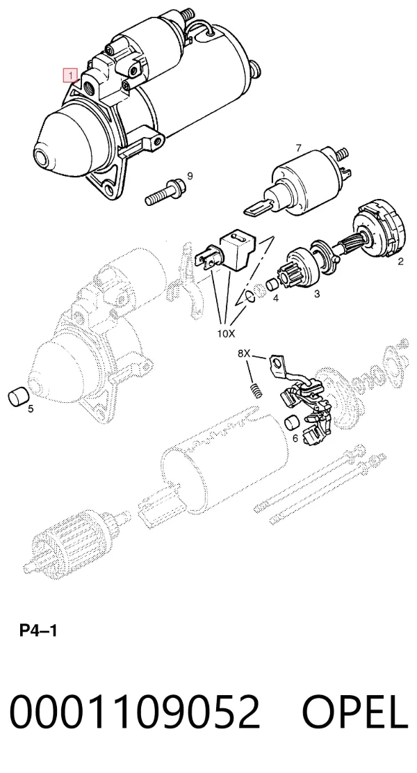 Motor de arranque 0001109052 Opel
