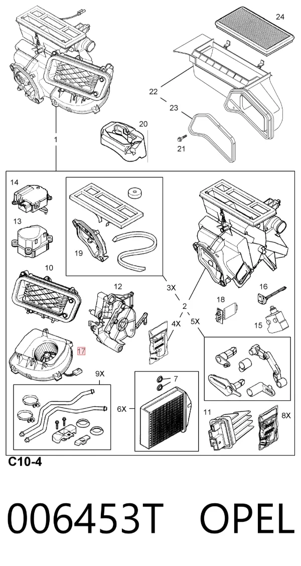 Ventilador habitáculo 006453T Opel