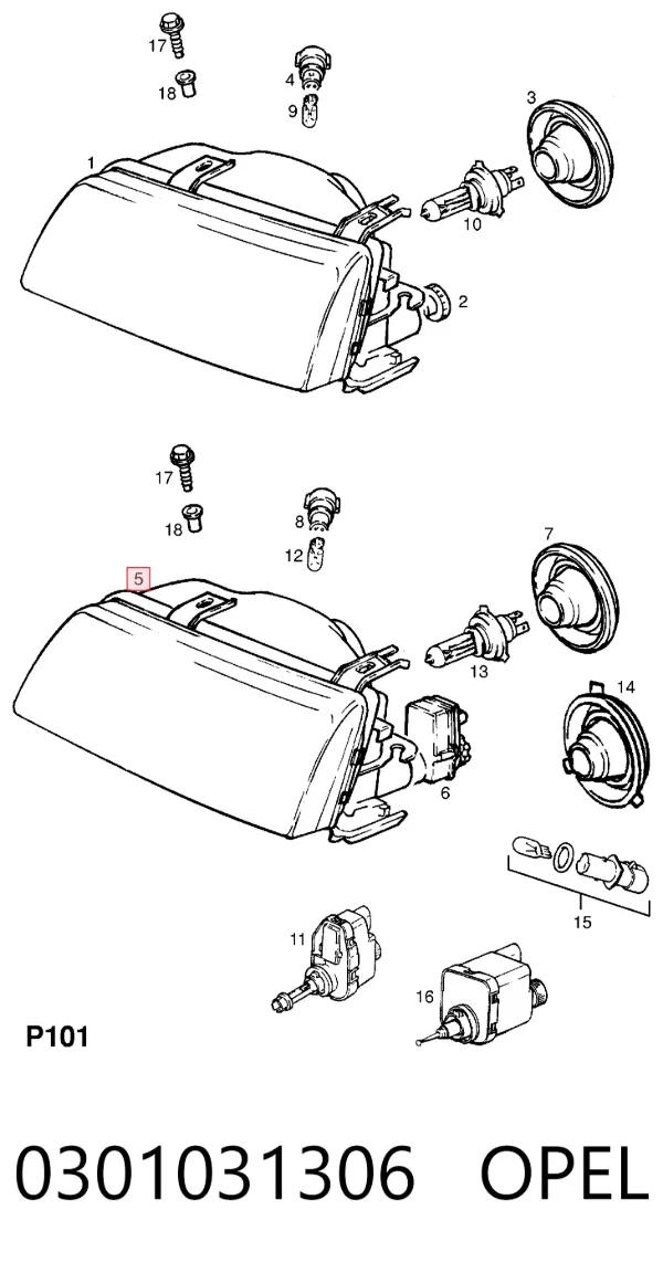 Faro derecho 301031306 Bosch