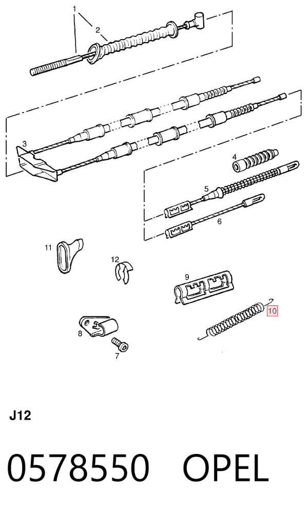 Kit reparación del freno de mano 0578550 Opel