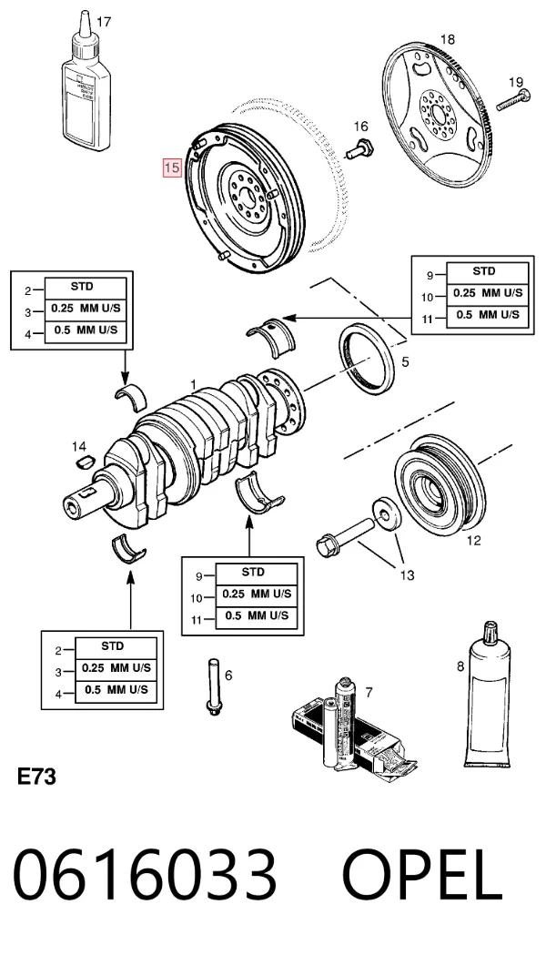 Volante motor 0616033 Opel